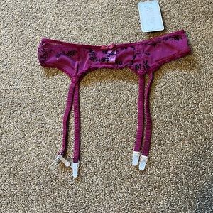 Burgundy Garter Belt